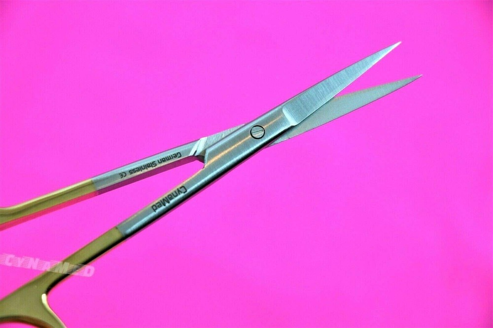Premium German Iris Supercut Micro Dissecting Scissors Curved 4.5" with Tungs...