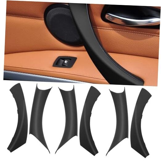Compatible with BMW 3 Series E90/E91 Door Handle Covers, 6PCS Door Pull Black