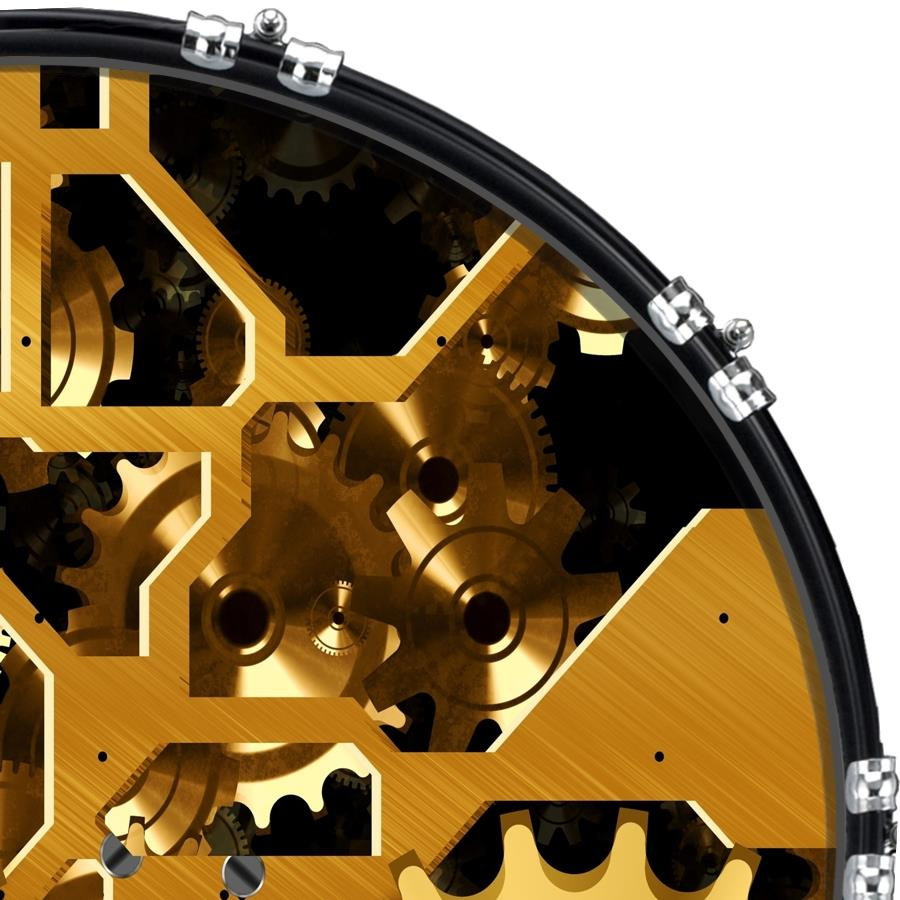 20" Custom Bass Kick Drum Front Head Graphical Clockwork 1