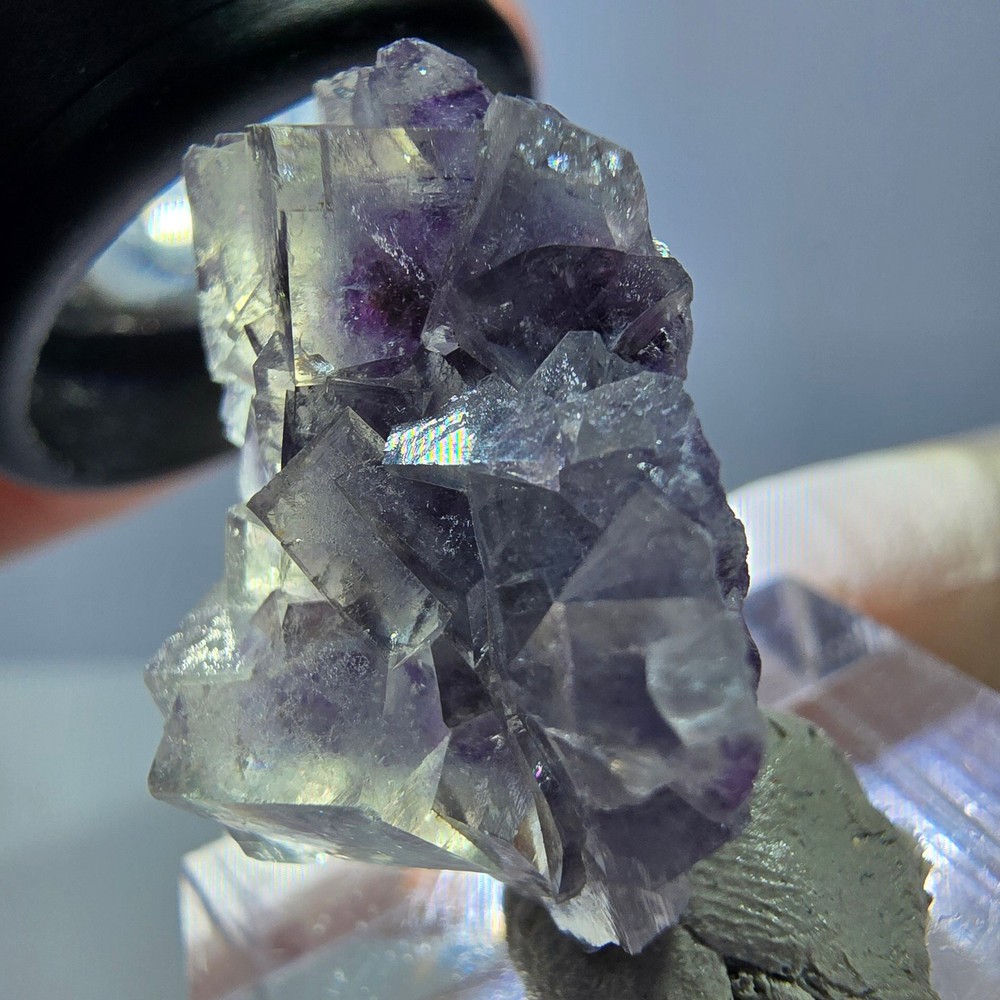 Phantom Fluorite Cube Specimen, green purple Okorusu, Namibia 27*21*17mm
