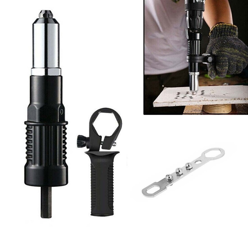 Professional Electric Rivet Nut Gun Adaptor Insert Cordless Power Drill Tool US