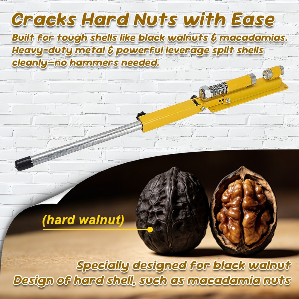 Nut Cracker Nutcracker Tool, Black Walnut Cracker for macadamia, Heavy Duty iron
