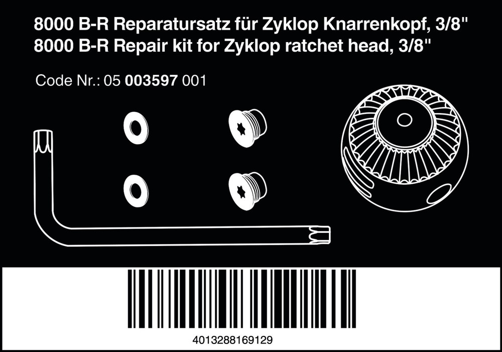 8000 B-R REPAIR-KIT SPEED 3/8" One Size, Multi