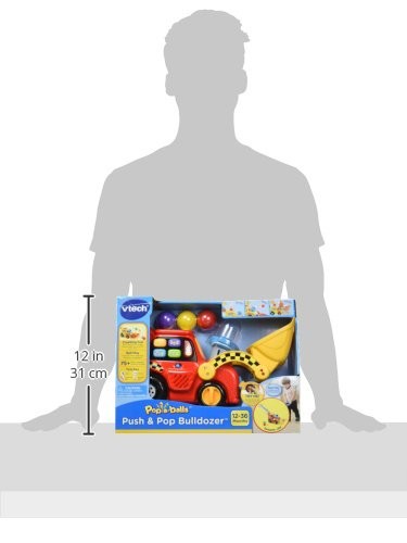 VTech Pop-a-Balls Push & Pop Bulldozer, Red - Interactive Toy