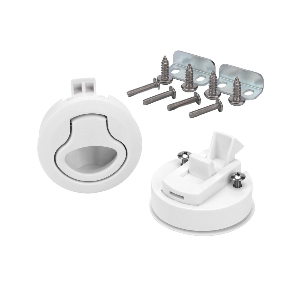 Searoam Slam Latch 2'' Flush Pull White Plastic Handle 2 Inch,