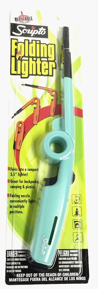 Scripto 3 Pack Combo - 3 Random color Scripto "Refillable" Folding Lighter Safe