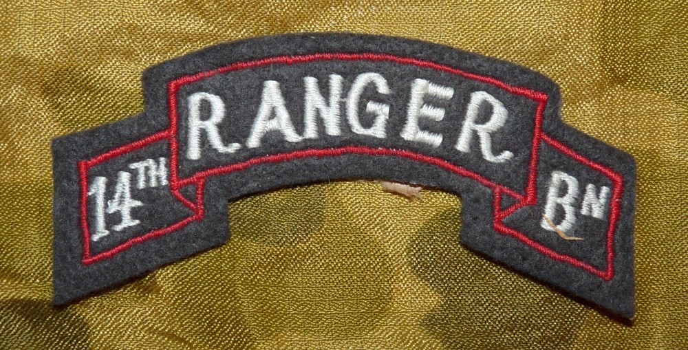 WW2 USA 14th Ranger Battalion Embroidered Scroll Shoulder Patch (repro)