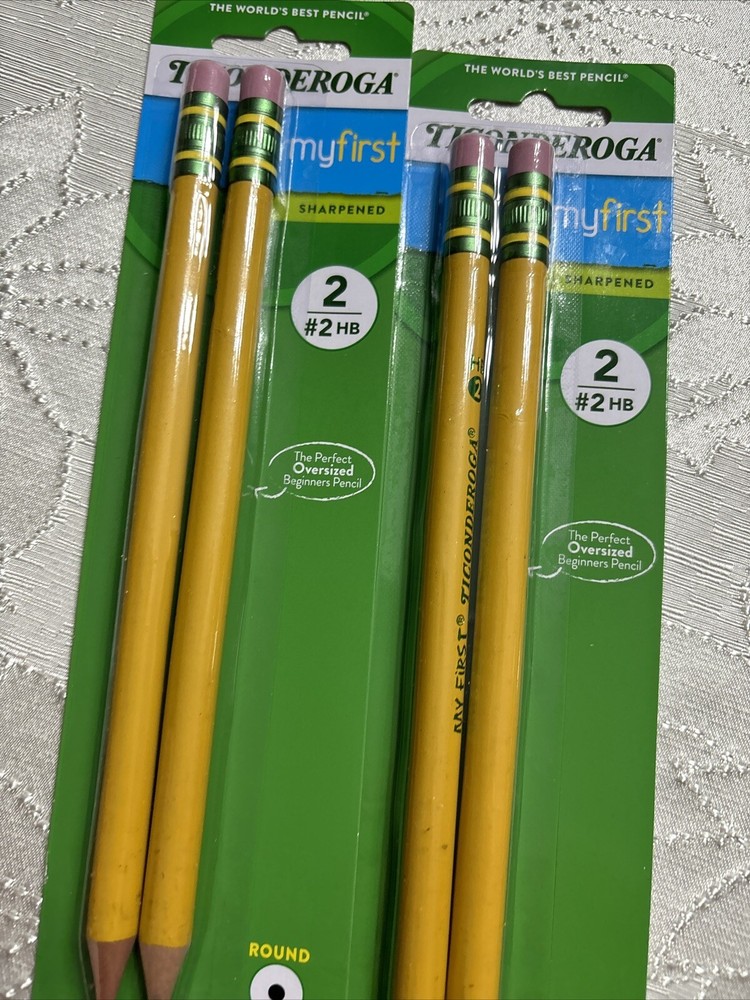 My First Ticonderoga #2 Large Oversized Pencils Total 4 Sharpened 2 Pack