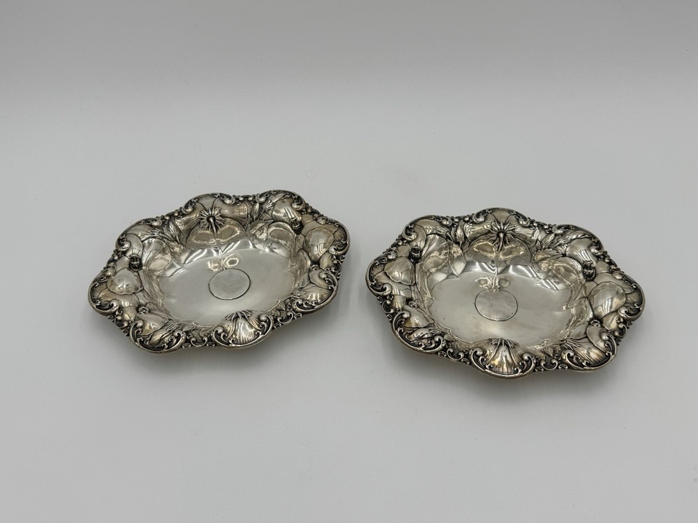 Pair Whiting Sterling Silver Nut Candy Dishes