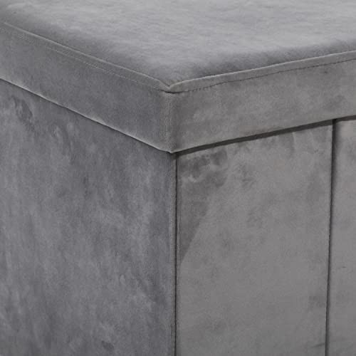 Polyester Square Storage Stool, 17" x 15" x 15", Gray