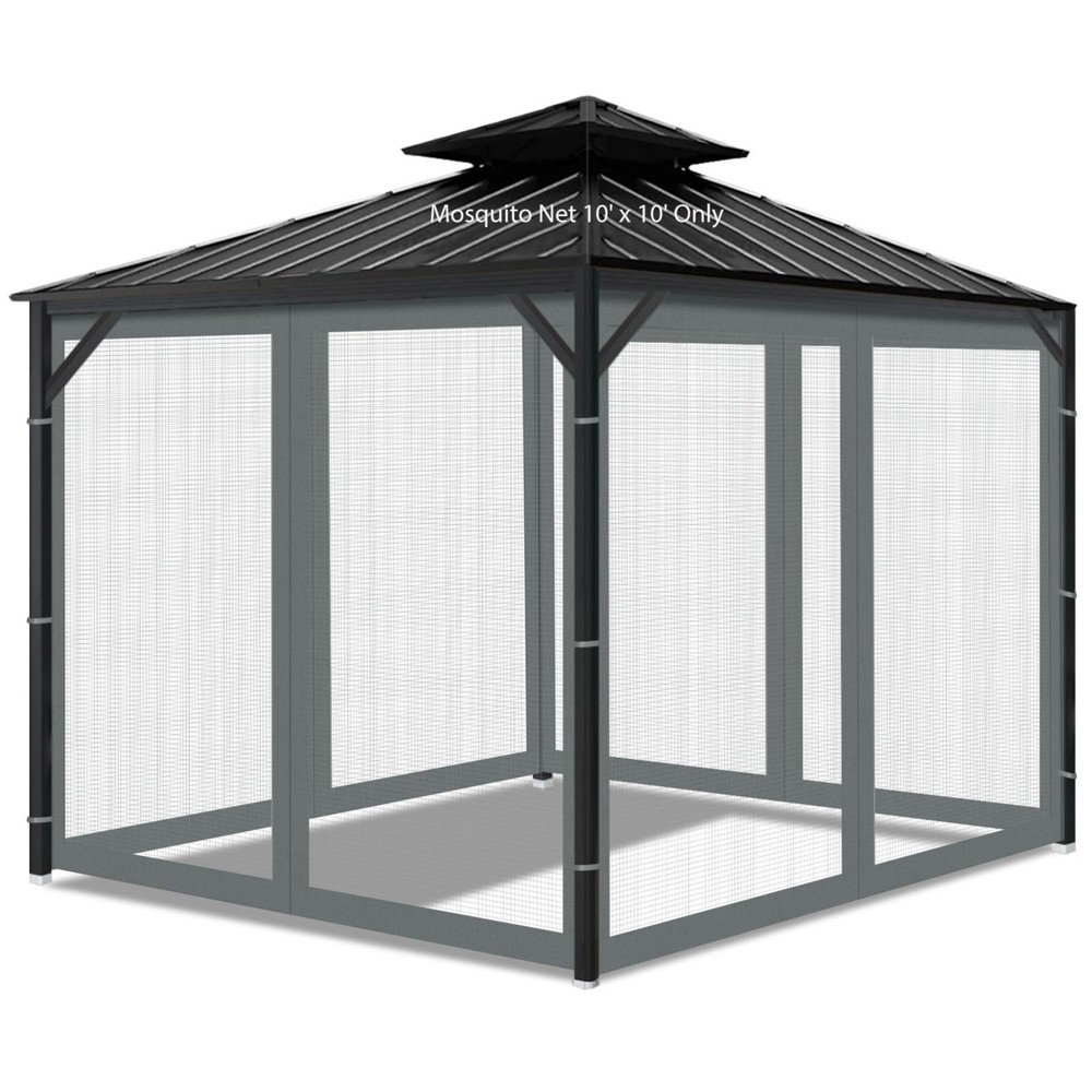 Universal Replacement Mosquito Netting for 10' x 10' Gazebo, 4-Panel Zippered Sc