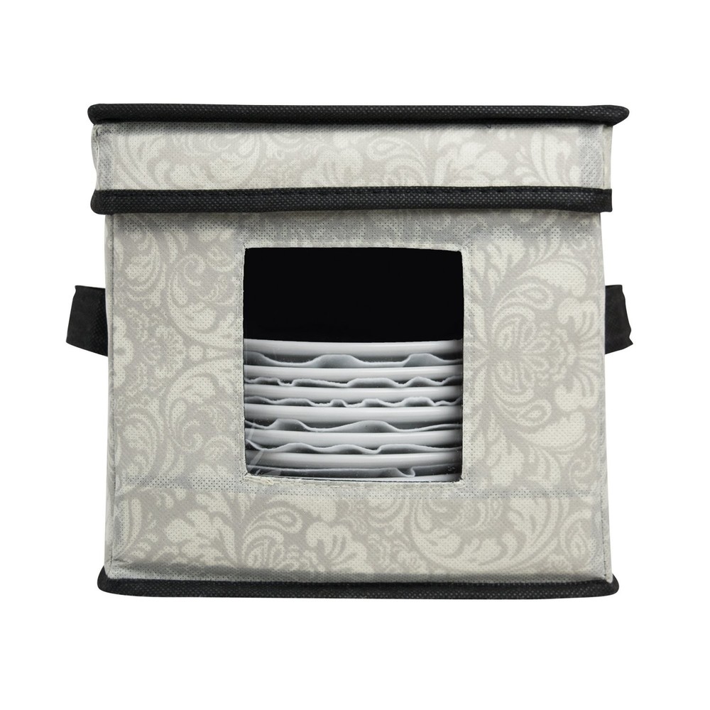 DII Kitchen Dish Storage Container, Saucer Plates, Damask