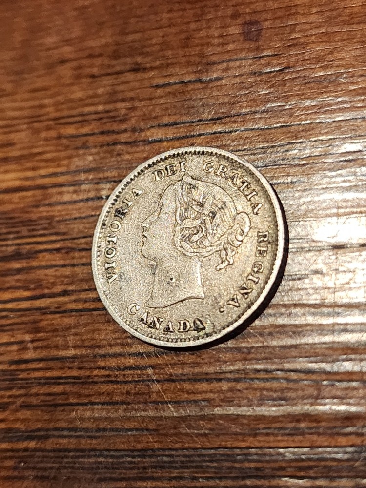 1893 Canada 5 Cents Silver Coin
