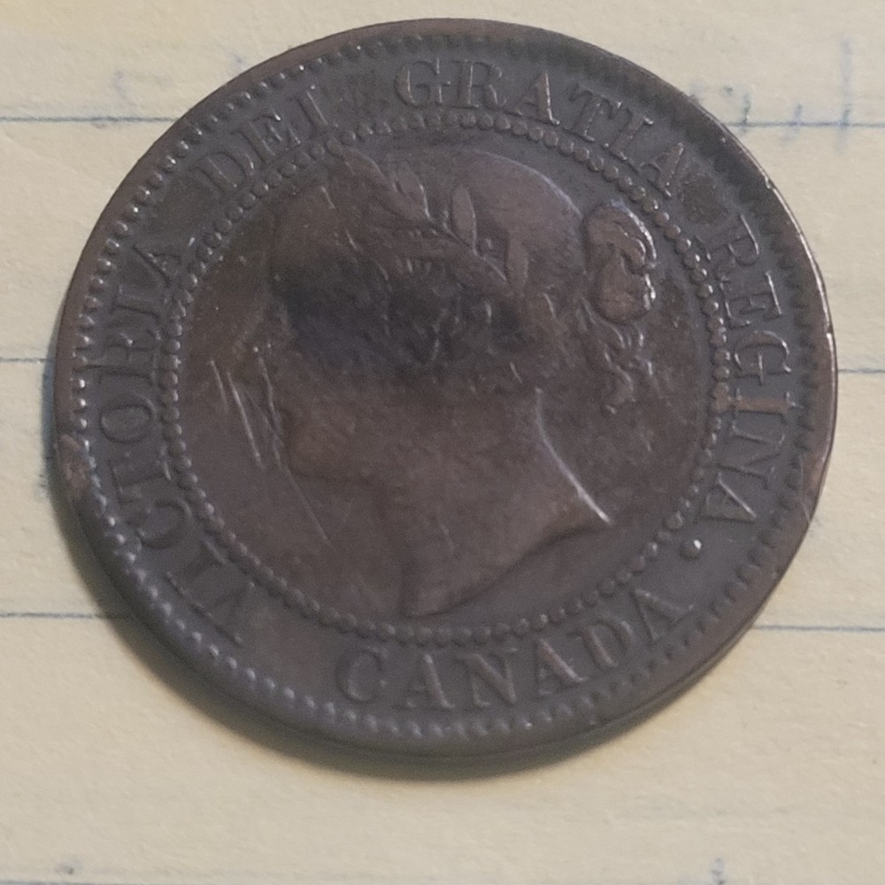 1859 CANADA ONE CENT COIN (Fine)