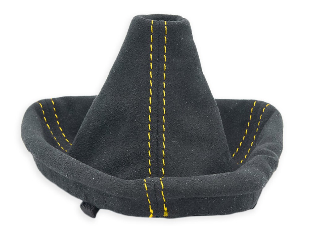 FOR BMW E90 E92 M3 07-13 GEAR SHIFT BOOT GAITER ALCANTARA STITCH YELLOW + FRAME