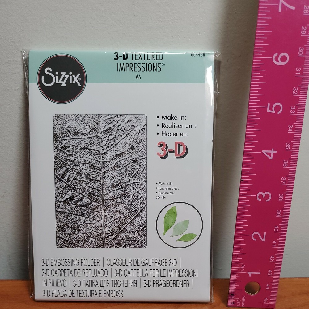 SI1 Sizzix 3D Textured Impressions A6 Embossing Folder Leaf Veins