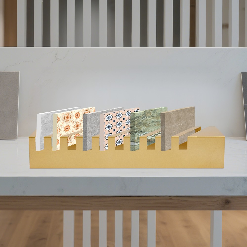 Small Tile Display Rack, Countertop 10 Slots Tile Display Stand, Tile Display