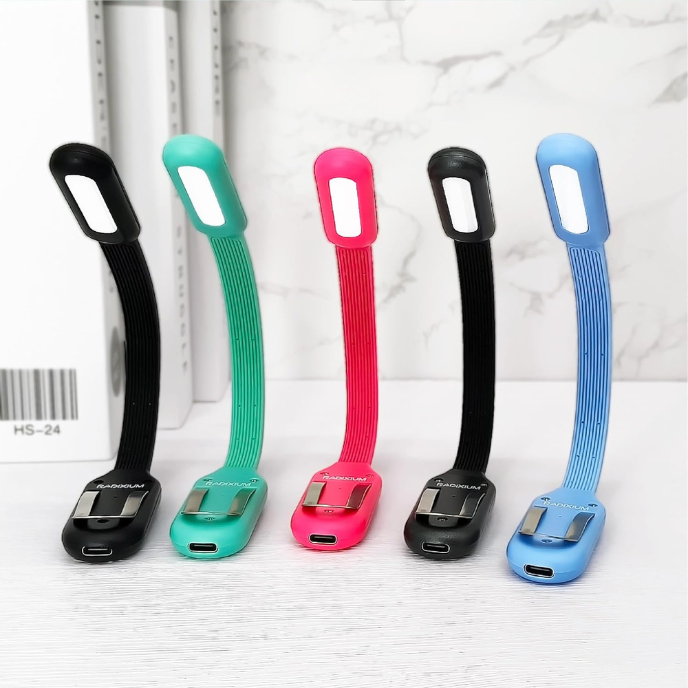 Slim Rechargeable Book Reading Light, Eye Caring LED with 4 Color Temperatures,