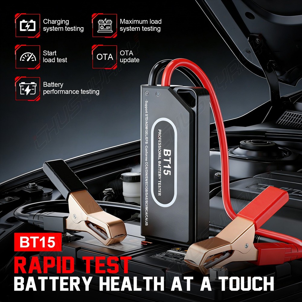 2026 BT15 Car Battery Tester 12V Load Tester Charging System Analyzer