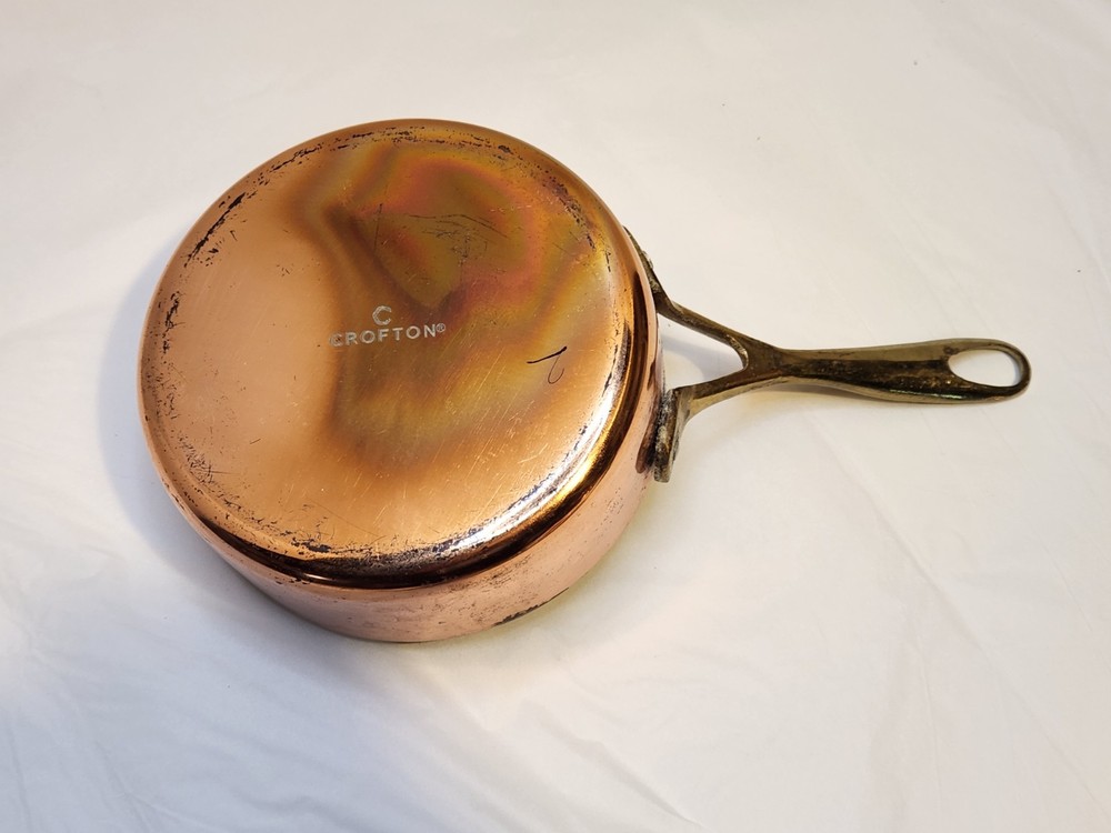 Crofton 1/2 Qt Copper Plated 5" Mini Saucepan Brass Handle