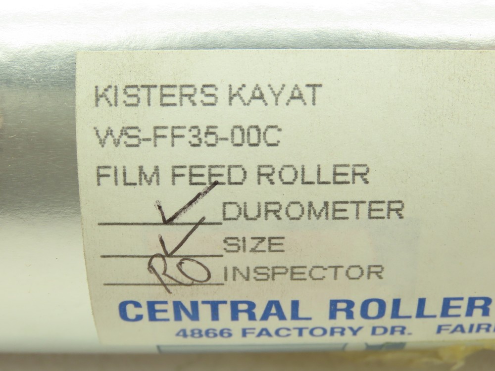 Central Roller Film Feed Tan Rubber Roller 3"x 30.5" Shaft Mount