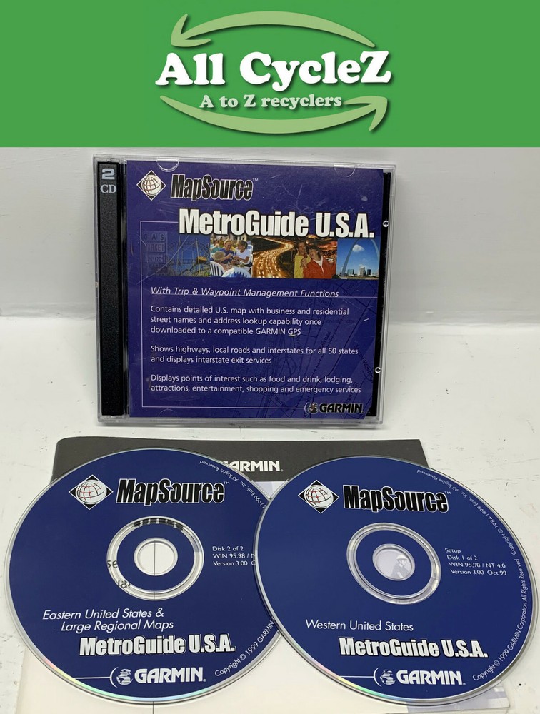 Garmin MetroGuide U.S.A.-MapSource CD-ROM (Windows) version 3.0 Genuine!