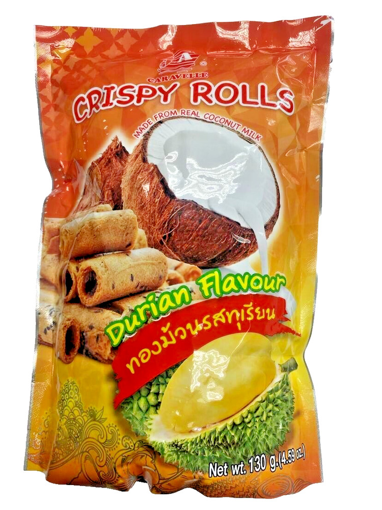 Caravelle Crispy Rolls Durian Flavour Net Wt. 130 g (4.59 oz)