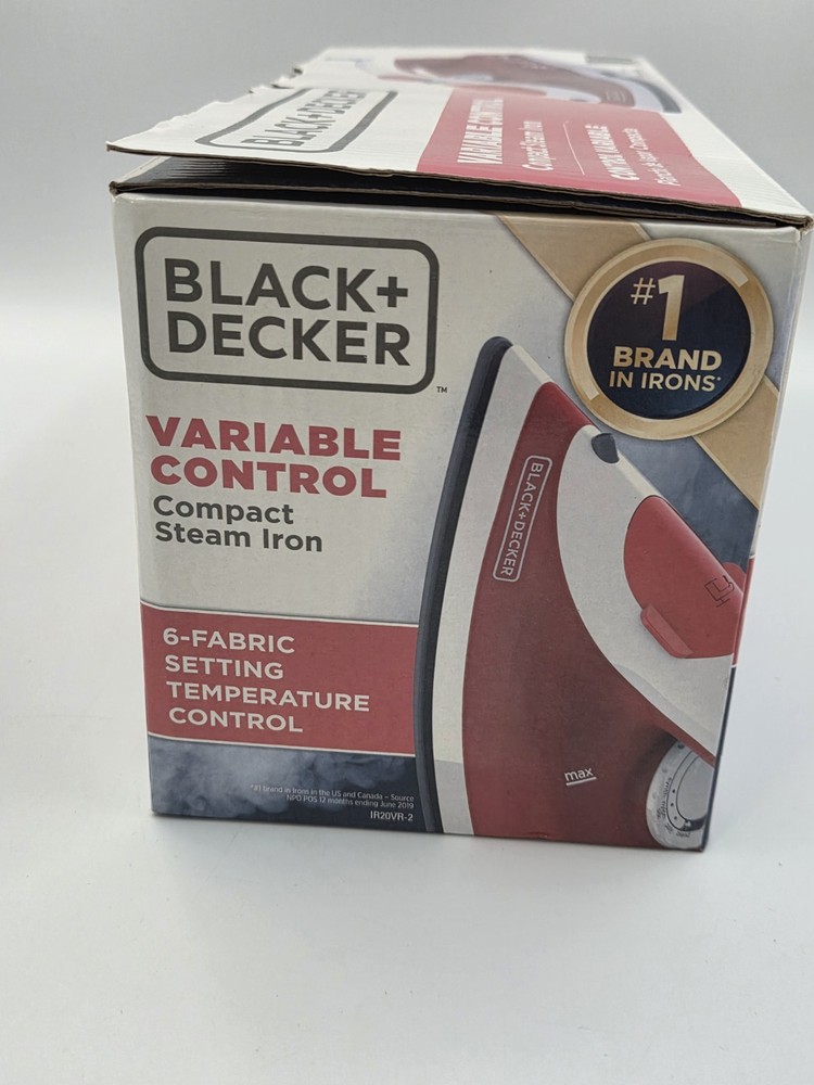 BLACK+DECKER Steam Iron Red Control Variable Compact Light Weight New In Box