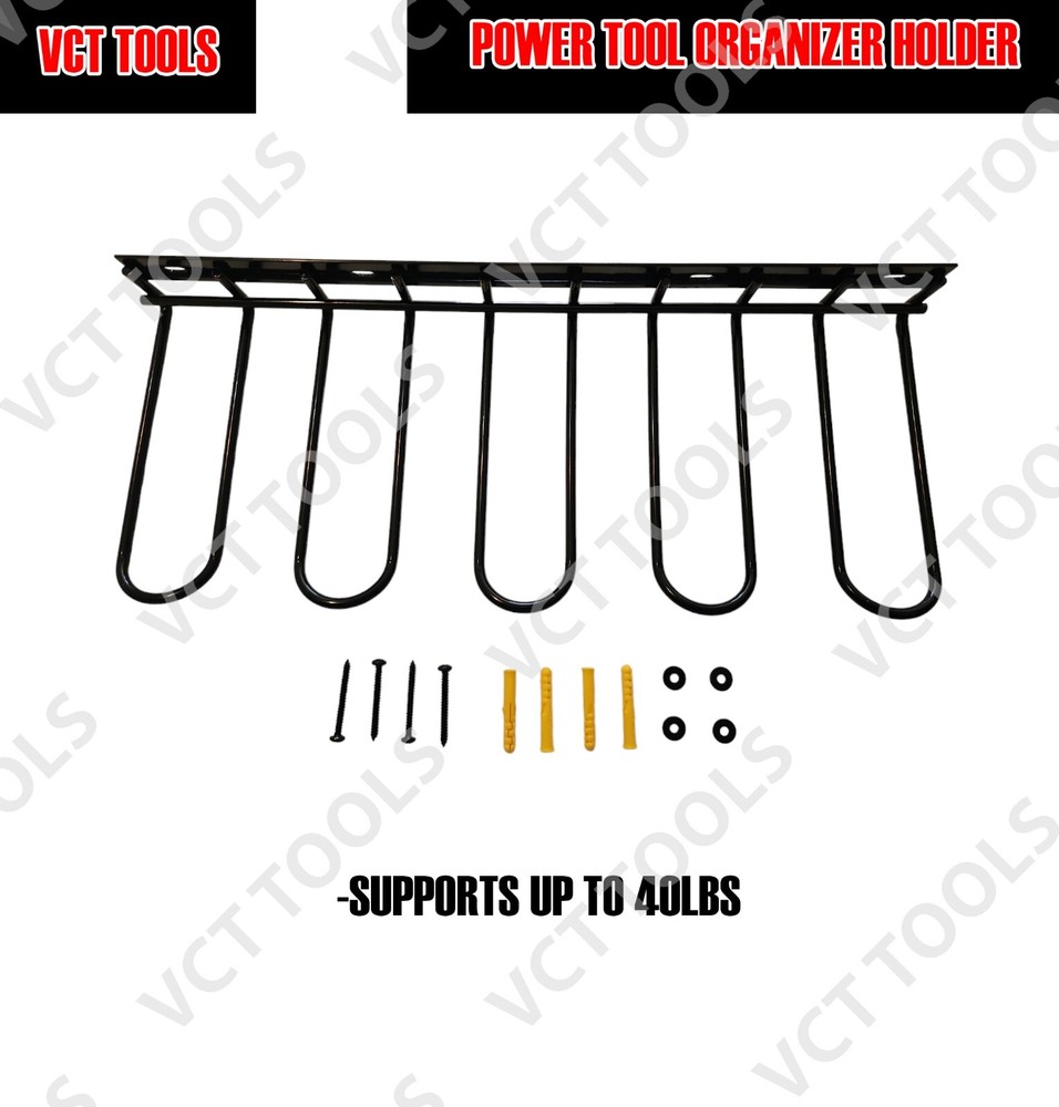 VCT POWER TOOL ORGANIZER DRILL HOLDER WALL MOUNT THICKENED DRILL RACK 40 LB