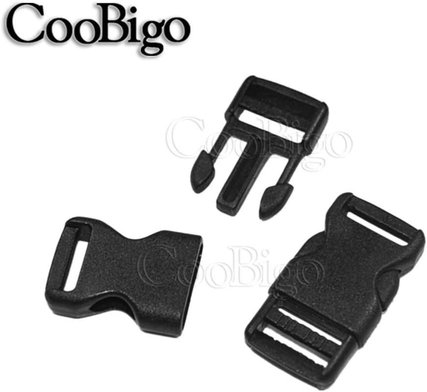 10Pcs 1/2"(12.5Mm) Side Release Buckles Plastic Black Quick Adjustable Buckle fo