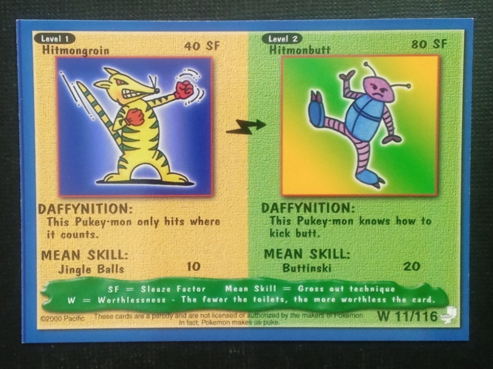 2000 Pukey-Mon Card Hitmongroin - Hitmonbutt #W11