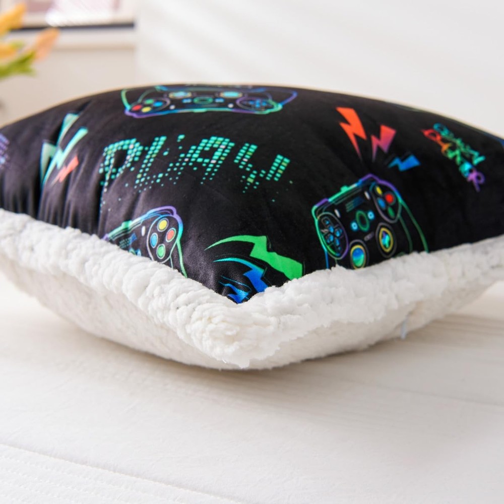 NTBED Video Game Controller Printed Reading Pillow Bed Wedge Backrest Black