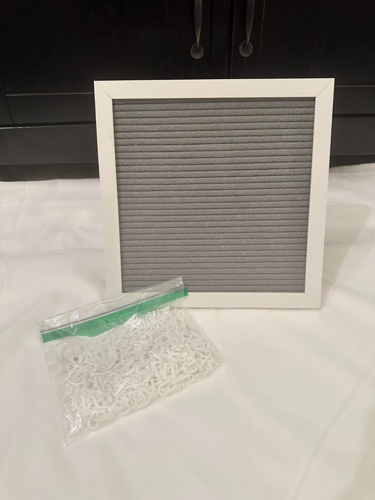 Felt Letter Board Letters Set - Gray Board White Letters