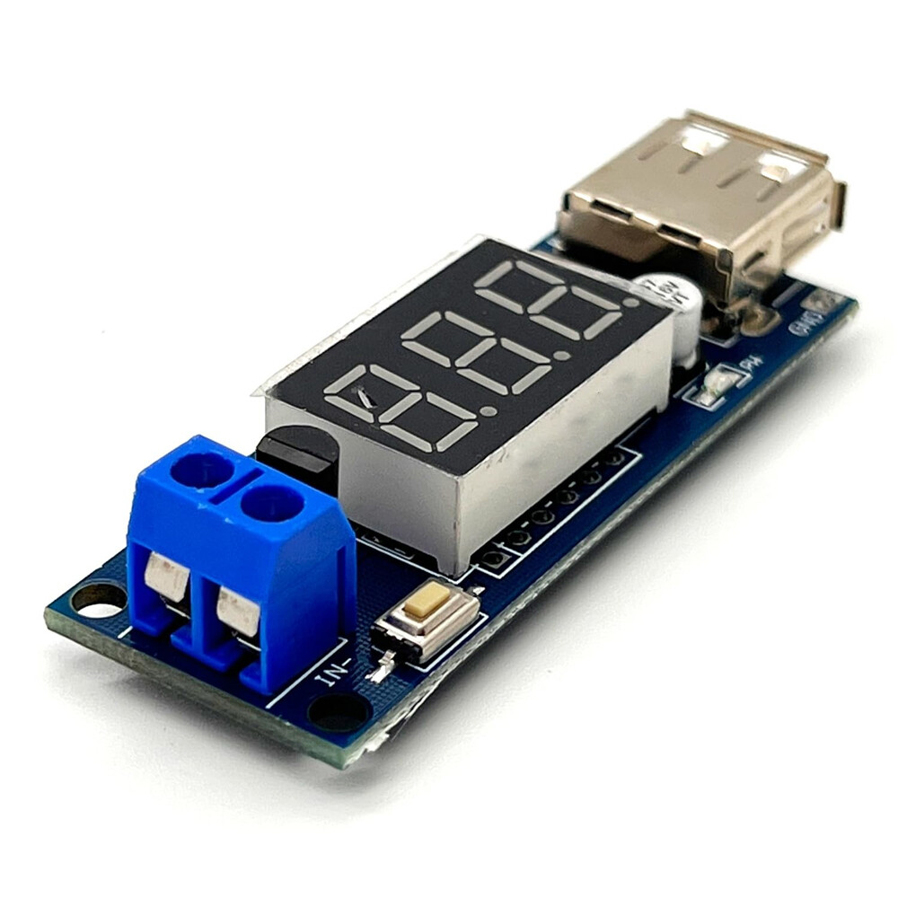 6PCS DC-DC Step Down Buck Converter to 5V USB Module - With Voltmeter
