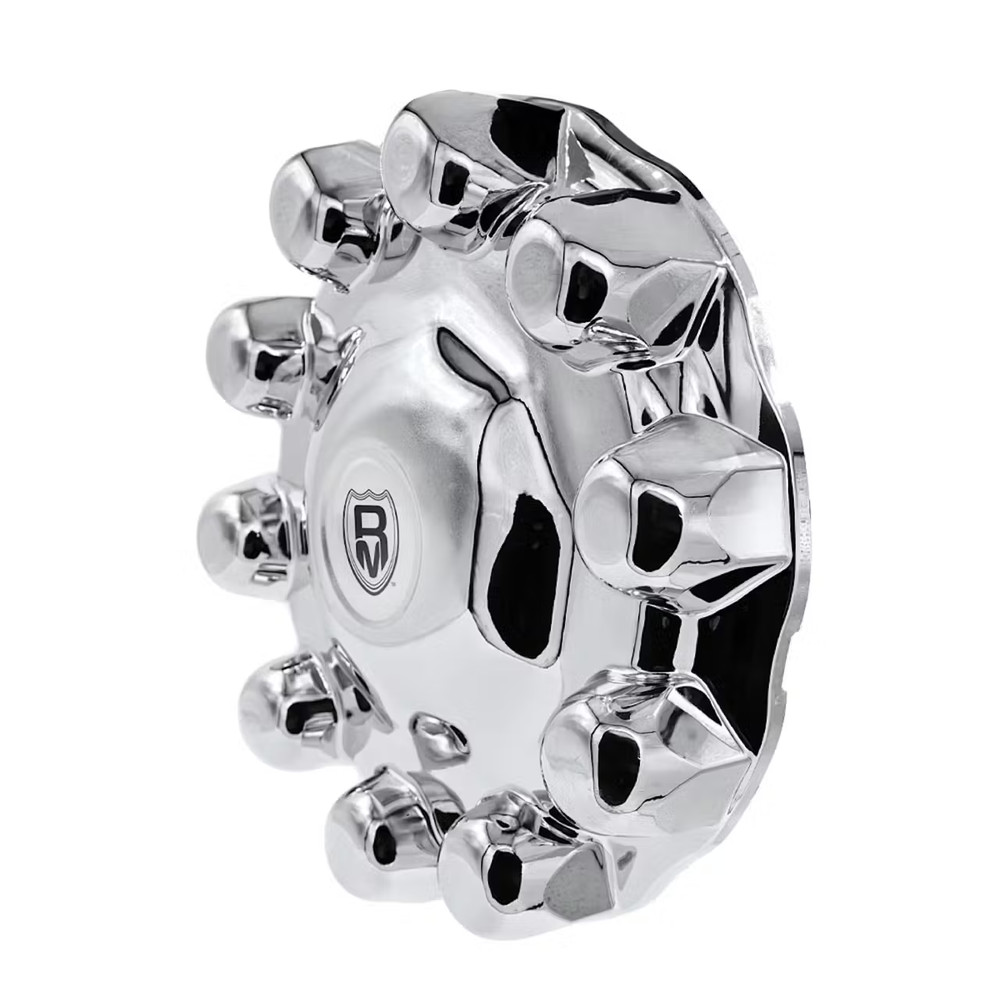 Alcoa Style Chrome One-Piece Front Hub Axle Cover System 086100S