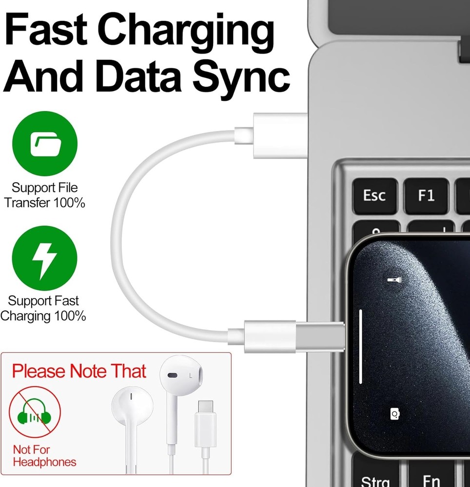 𝟒𝐏𝐚𝐜𝐤 𝐔𝐩𝐠𝐫𝐚𝐝𝐞𝐝 to USB C Adapter for iPhone 17/16/15 Serie