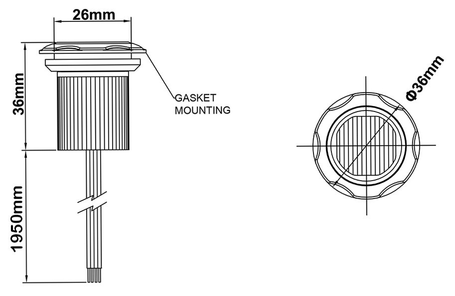 Dual Amber Red LED Round Button Strobe Warning Light Low Profile Flush Fit