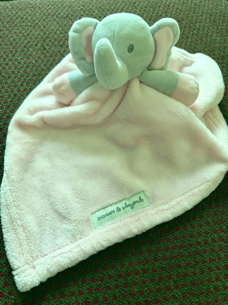 Elephant Lovey Security Blanket Pink Plush Baby Blankets & Beyond