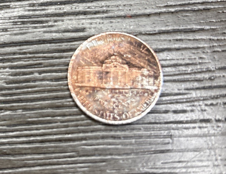 Jefferson nickel On Cent Planchet Error 1988