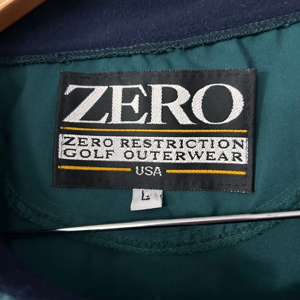 Zero Restriction Mens Large Green Golf Pullover Jacket Lightweight Outerwear USA
