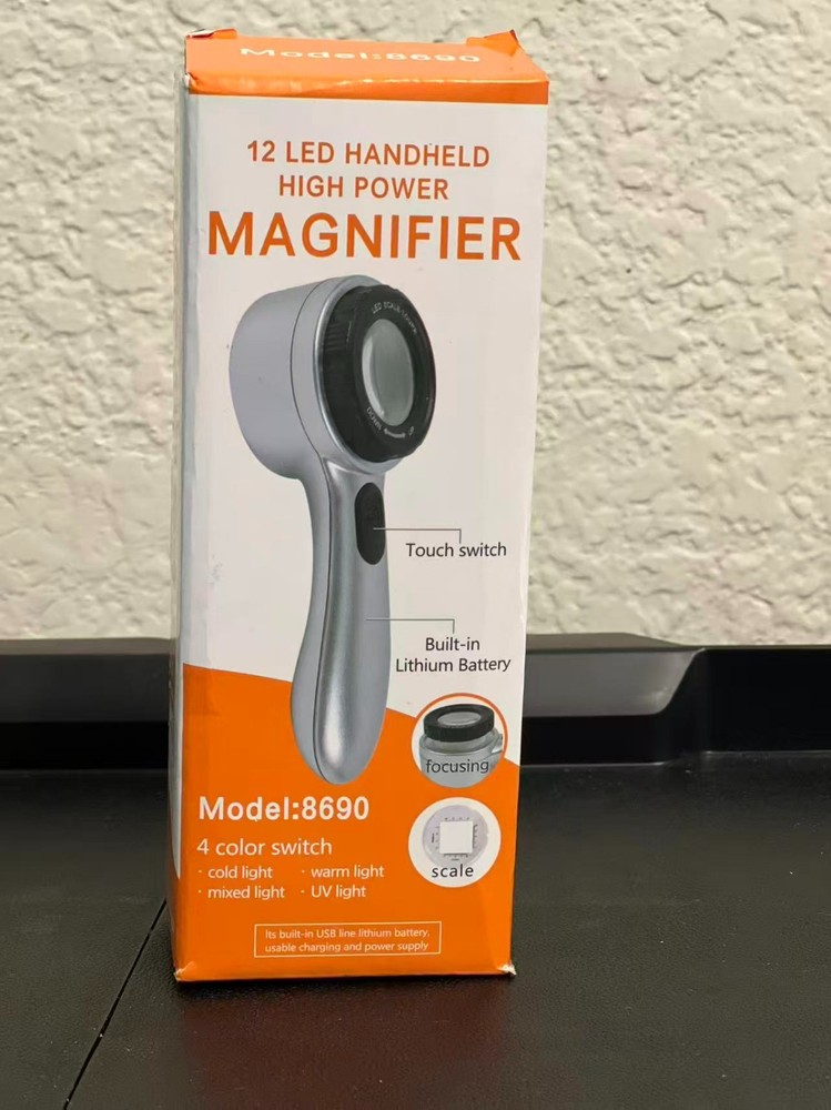 12 LED Rechargeable 30X High Power Magnifier (Model: 8690)