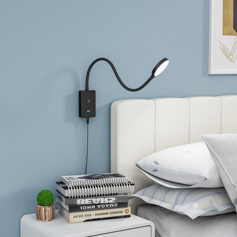 LED Wall Mount Reading Light Book Lights Remote Dimmable Headboard Lamp 5W 500Lm