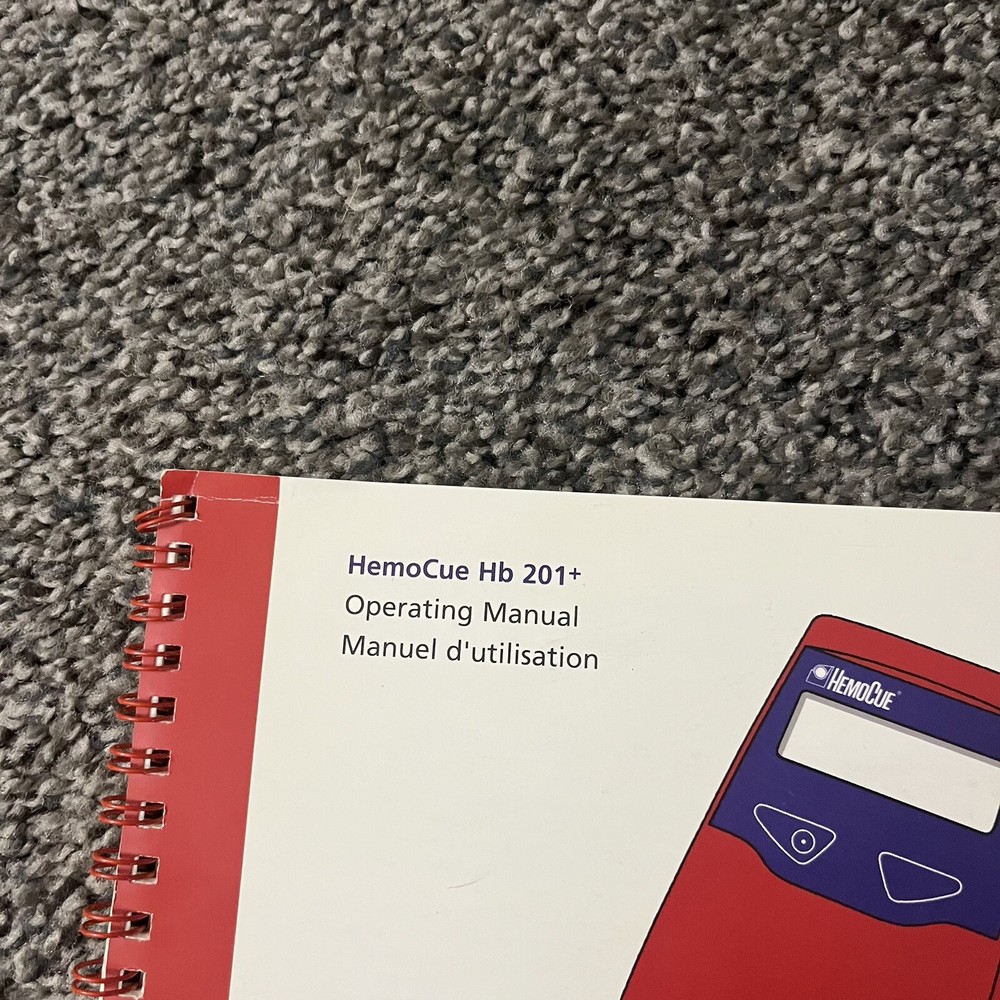 HEMOCUE HB 201+ Hemoglobin Analyzer Operating Manual Instructions Only