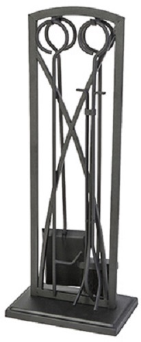 Panacea 15093 5 Pc Eggshell Black Gothic Fireplace Hearth Tool Set