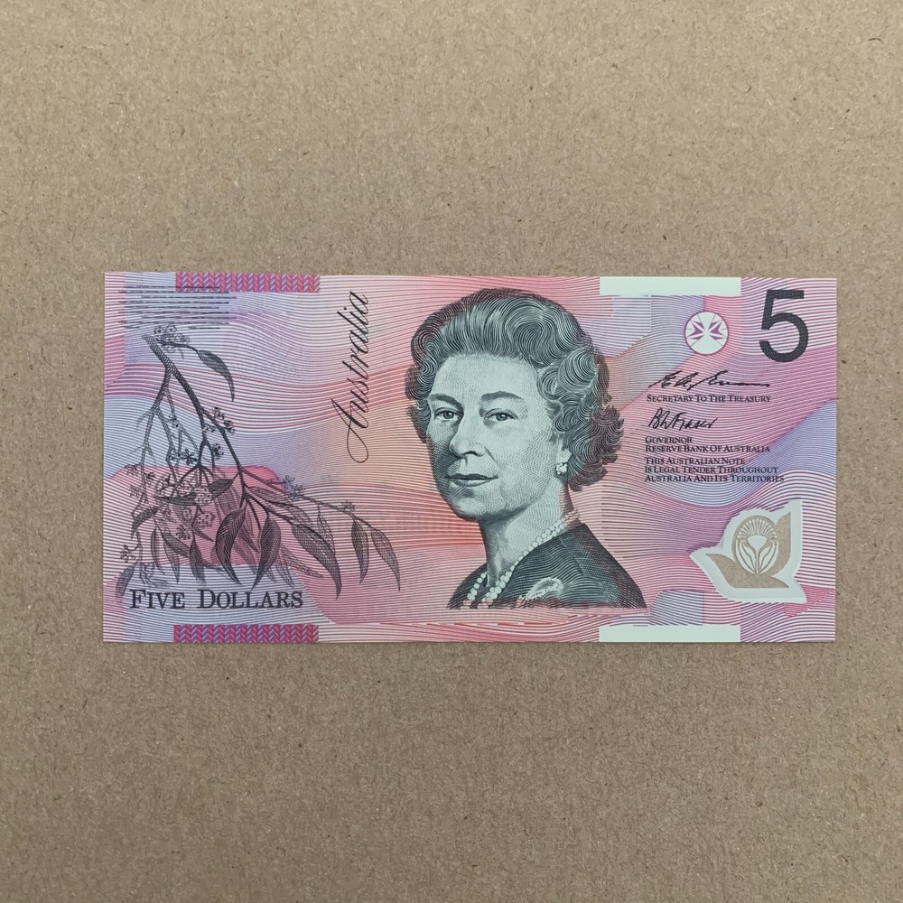 AUSTRALIA 5 DOLLARS 1995 POLYMER QUEEN Elizabeth II UNC MONEY Sidney QEII