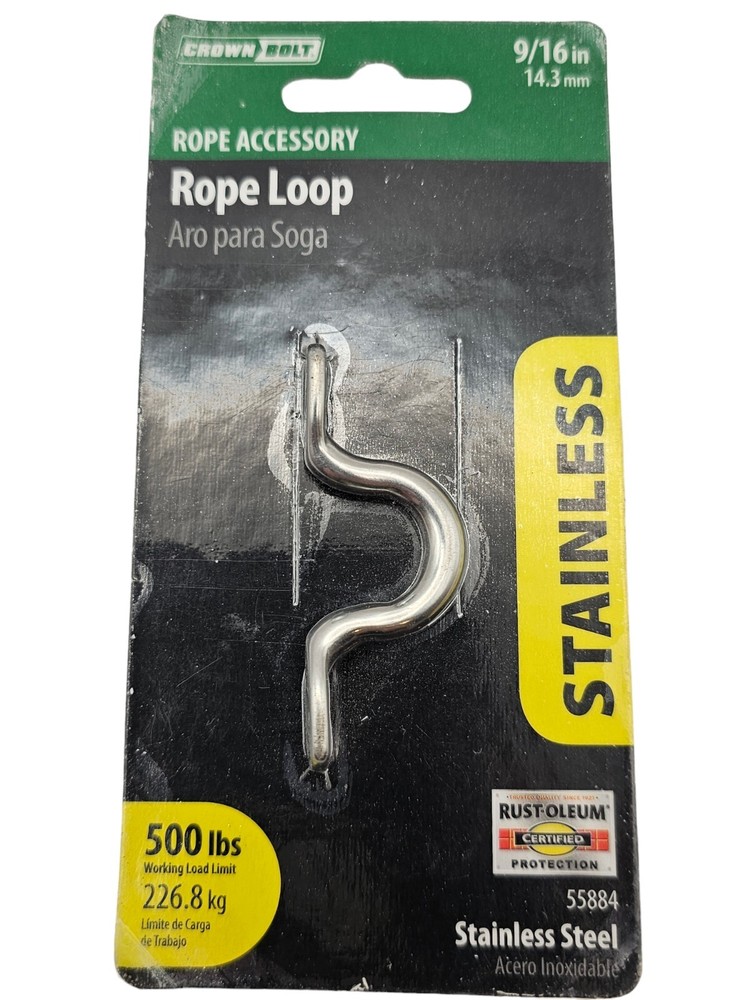 Crown Bolt Rope Accessory 2 Wall/Ceiling Mount Pulley 1-1/2" & 1 Rope Loop 9/16"