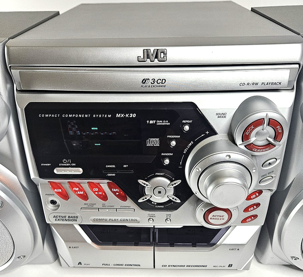 JVC Compact Component System MX-K30 Stereo Cassette Bass. Tested.