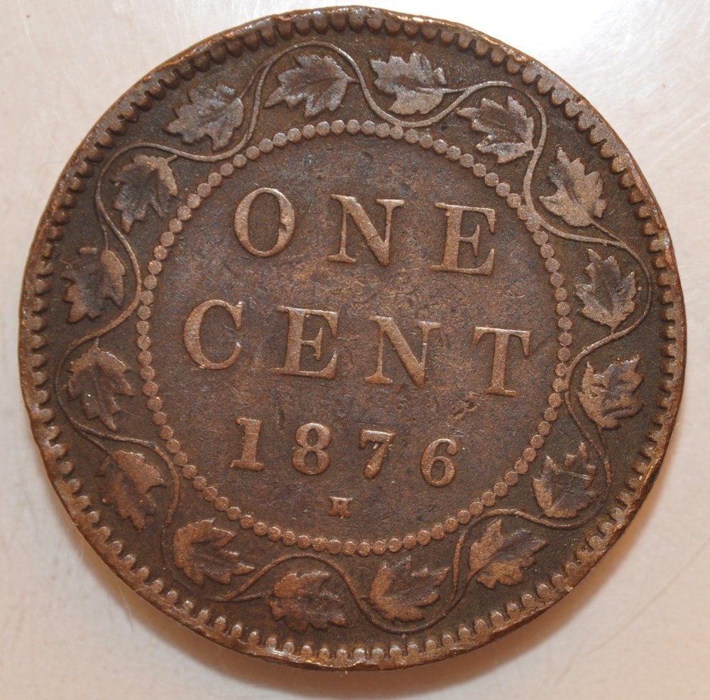 1876 H Canada Large cent