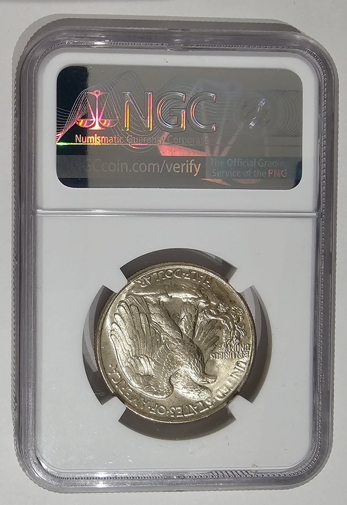 (LD) 1947 50C Walking Liberty MS66