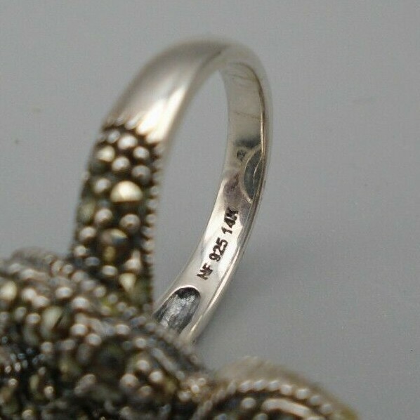 Haven Park Coiled Snake Ring 925 Silver 14KT Agate Size 6